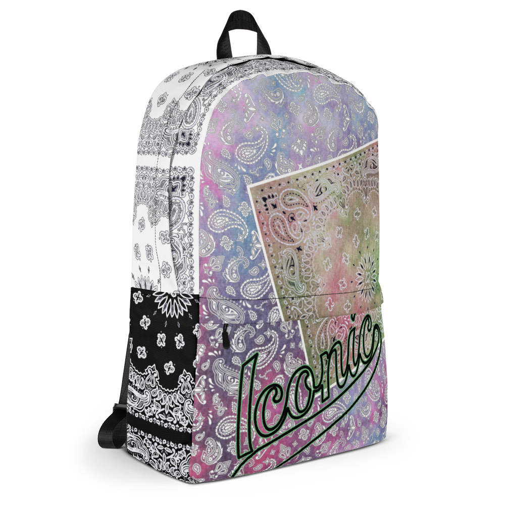 ROYAL ICONIC | Bandana Patchwork BACKPACK Digital Frontier HueMan Gang Tie Dye Mix Pink Blue 2 Color Cloud