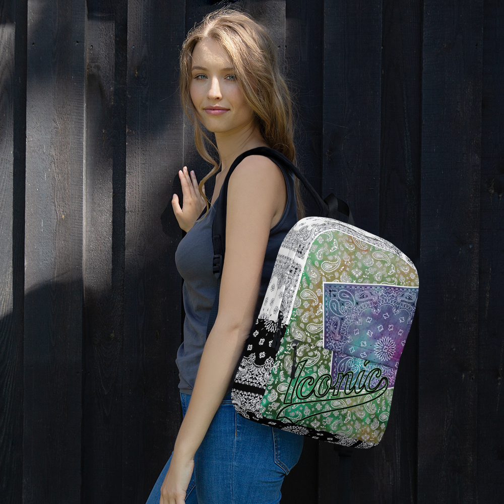 ROYAL ICONIC | Bandana Patchwork BACKPACK Digital Frontier HueMan Gang Tie Dye Mix Purple Green Gurple