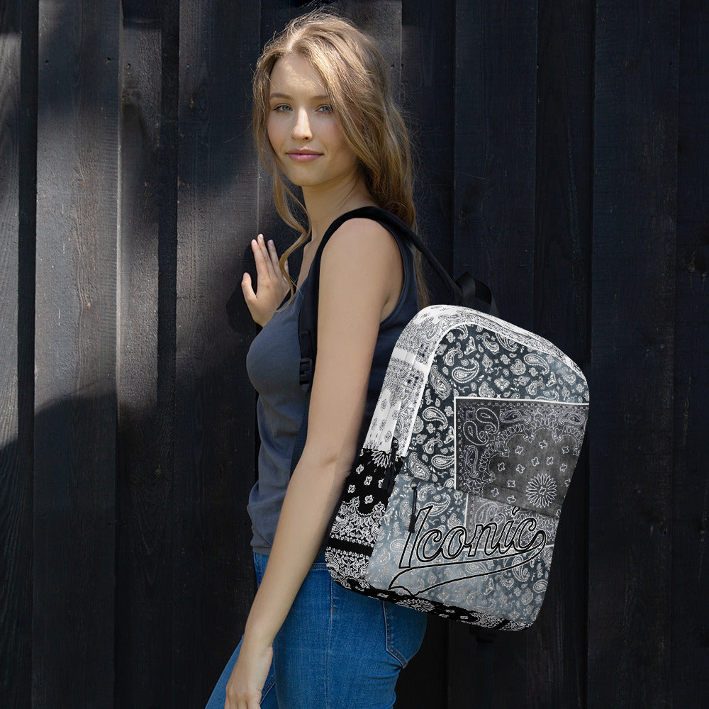 ROYAL ICONIC | Bandana Patchwork BACKPACK Digital Frontier HueMan Gang Bad Azz Acid Wash Black Flag Mix