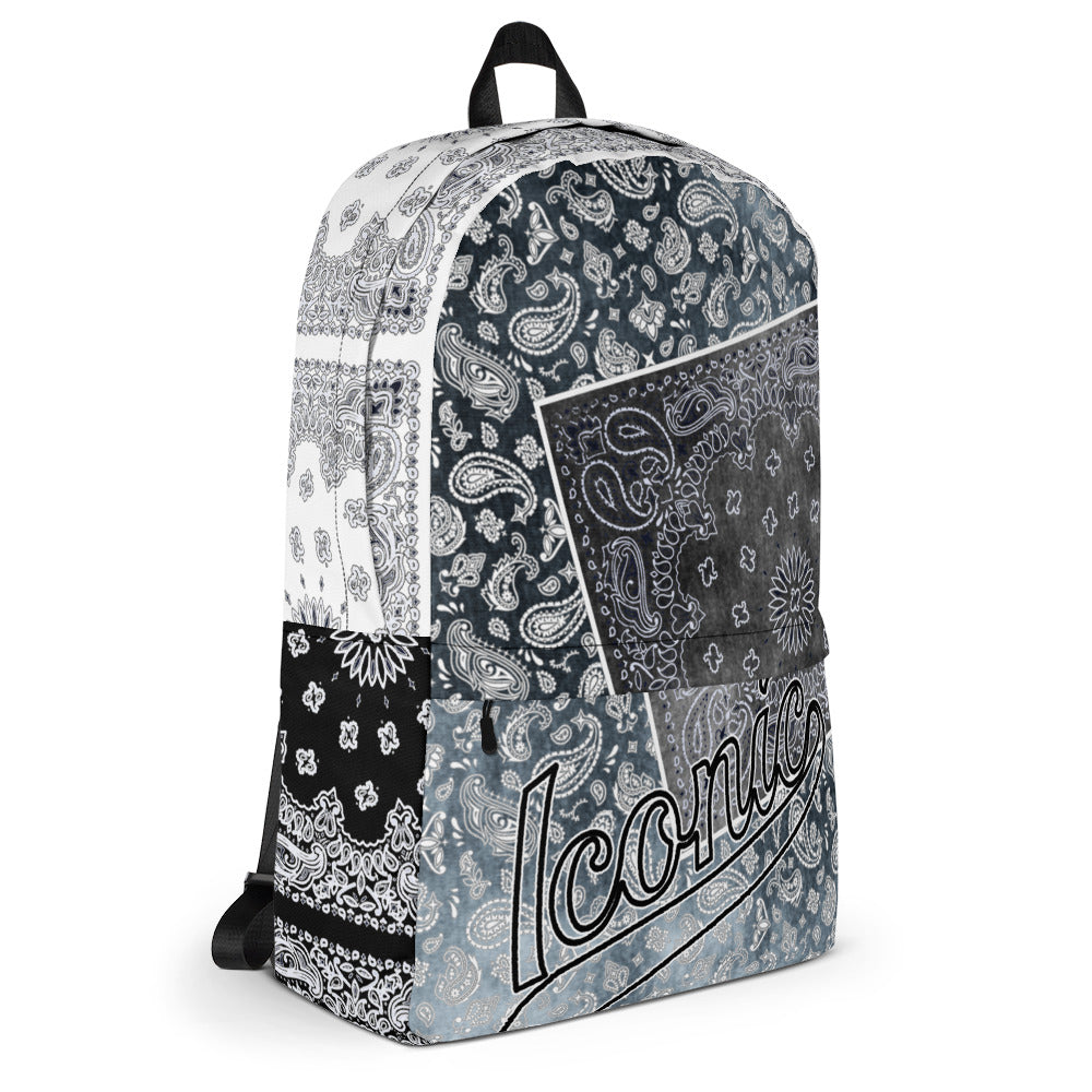ROYAL ICONIC | Bandana Patchwork BACKPACK Digital Frontier HueMan Gang Bad Azz Acid Wash Black Flag Mix