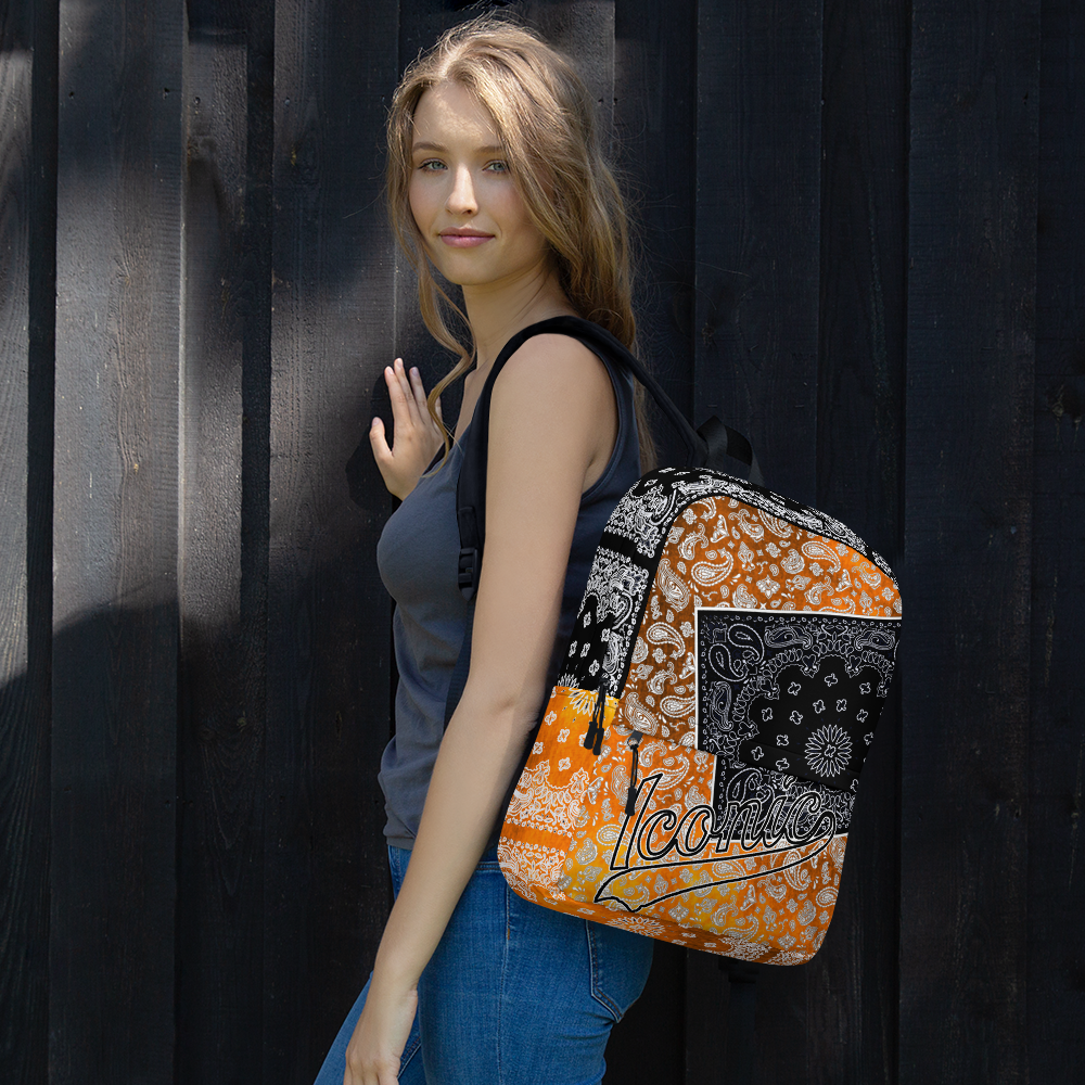 ROYAL ICONIC | Bandana Flag Tie Dye Aether Pour Color Block BACKPACK HueMan Gang Acid Wash Ice Dye Sienna Orange Sunset