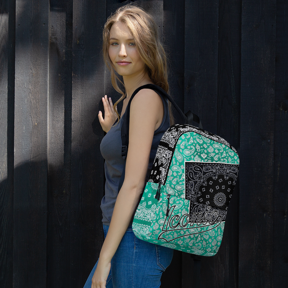 ROYAL ICONIC | Bandana Flag Tie Dye Aether Pour Color Block BACKPACK HueMan Gang Acid Wash Ice Dye Teal