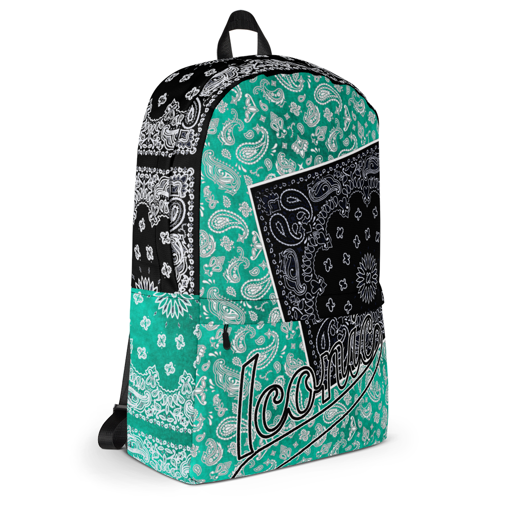 ROYAL ICONIC | Bandana Flag Tie Dye Aether Pour Color Block BACKPACK HueMan Gang Acid Wash Ice Dye Teal