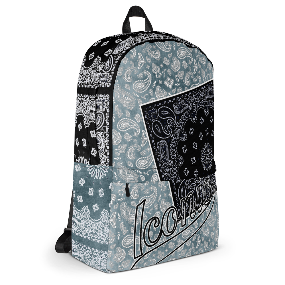 ROYAL ICONIC | Bandana Flag Tie Dye Aether Pour Color Block BACKPACK HueMan Gang Acid Wash Ice Dye Bad Azz Blue Jean Denim