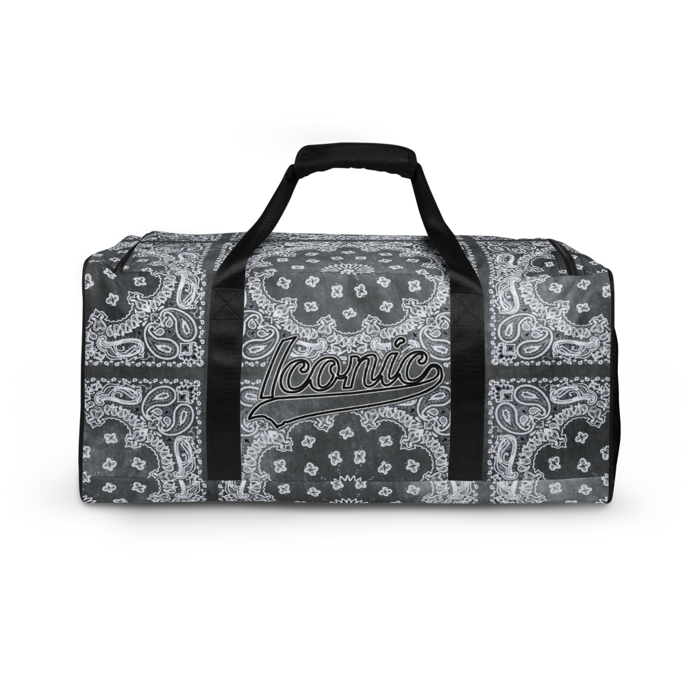 ROYAL ICONIC | Bandana Flag Tie Dye Duffle Bag Dope Azz Gray Wash DUFFEL Bag HueMan Gang Workout Gym Bag Duffle Bag Acid Wash Grey