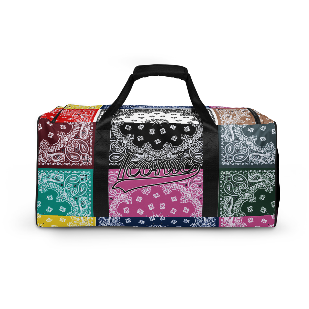 ROYAL ICONIC | Bandana Flag Duffle Bag Color Block Carousel Dope Azz DUFFEL Bag HueMan Gang Workout Gym Bag Carousel 2 Autumn Vibez