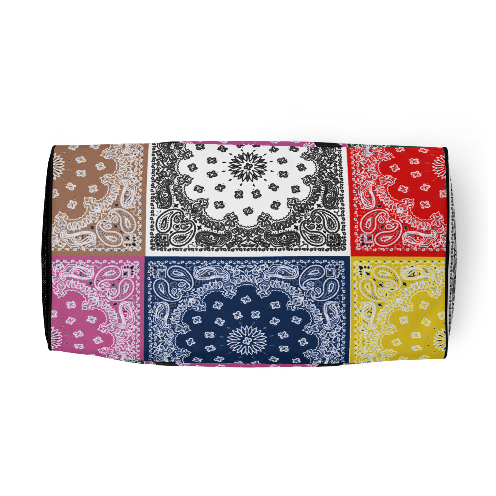 ROYAL ICONIC | Bandana Flag Duffle Bag Color Block Carousel Dope Azz DUFFEL Bag HueMan Gang Workout Gym Bag Carousel 2 Autumn Vibez