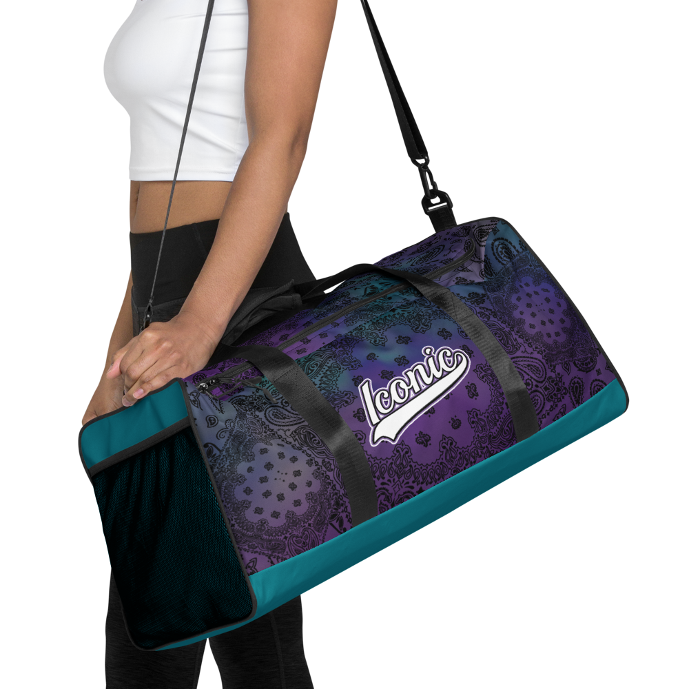 ROYAL ICONIC | OG Candy Bandana Tie Dye Paisley Cloud Dye Skate Bag Gang Gang Duffel Bag Purple Hendrixx Retro Baseball Logo