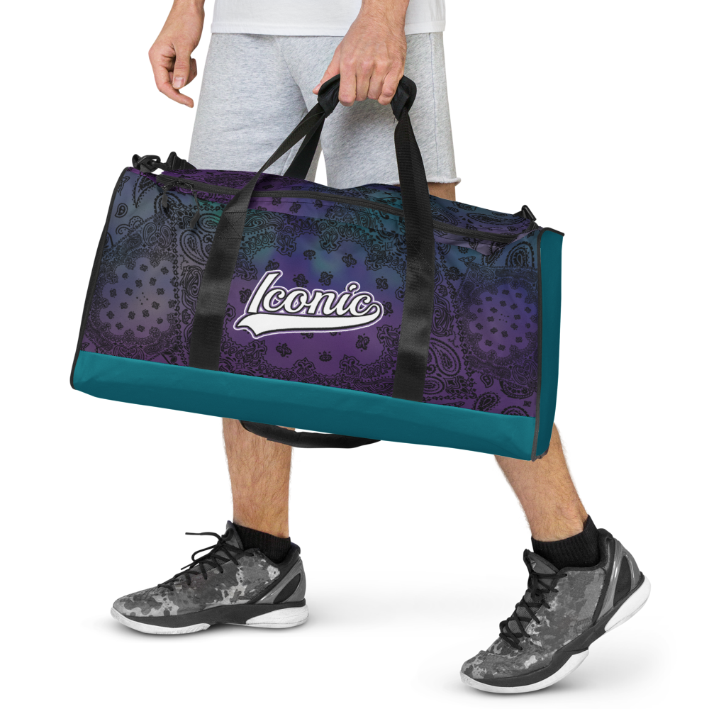 ROYAL ICONIC | OG Candy Bandana Tie Dye Paisley Cloud Dye Skate Bag Gang Gang Duffel Bag Purple Hendrixx Retro Baseball Logo