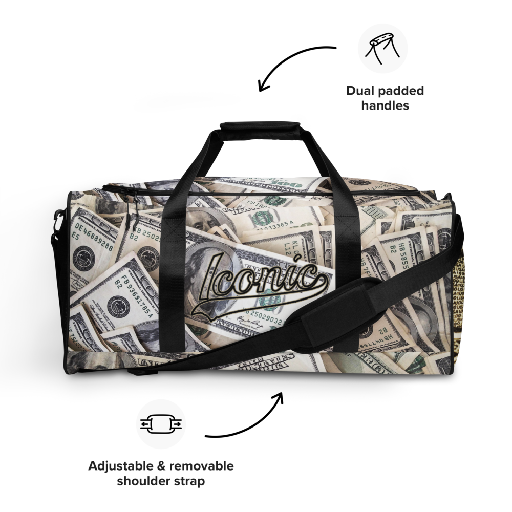 ROYAL ICONIC | The 100 Dollar Duffel Bag Nu Money Iconic MM's Workout Gym Bag GTA Guap Secure the Bag | Clean Crisp Bills