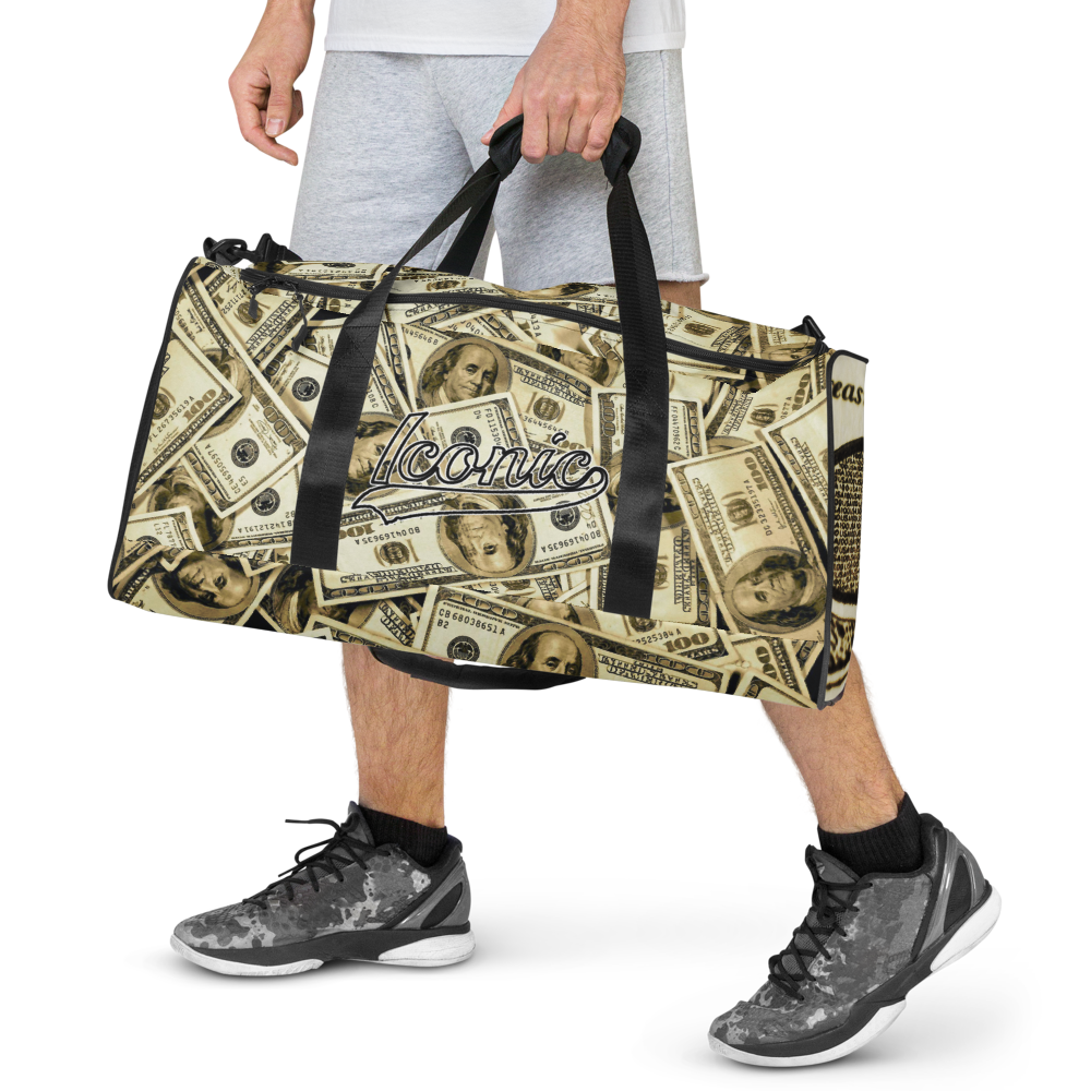 ROYAL ICONIC | The 100 Dollar Duffel Bag Nu Money Iconic MM's Workout Gym Bag GTA Guap Im in my Bag Secure the Bag Pink Money Bag | Classic Cash Bag Variant