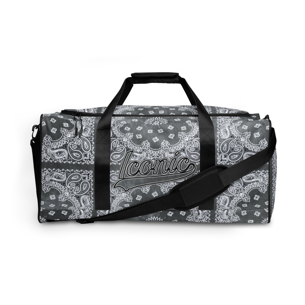 ROYAL ICONIC | Bandana Flag Tie Dye Duffle Bag Dope Azz Gray Wash DUFFEL Bag HueMan Gang Workout Gym Bag Duffle Bag Acid Wash Grey