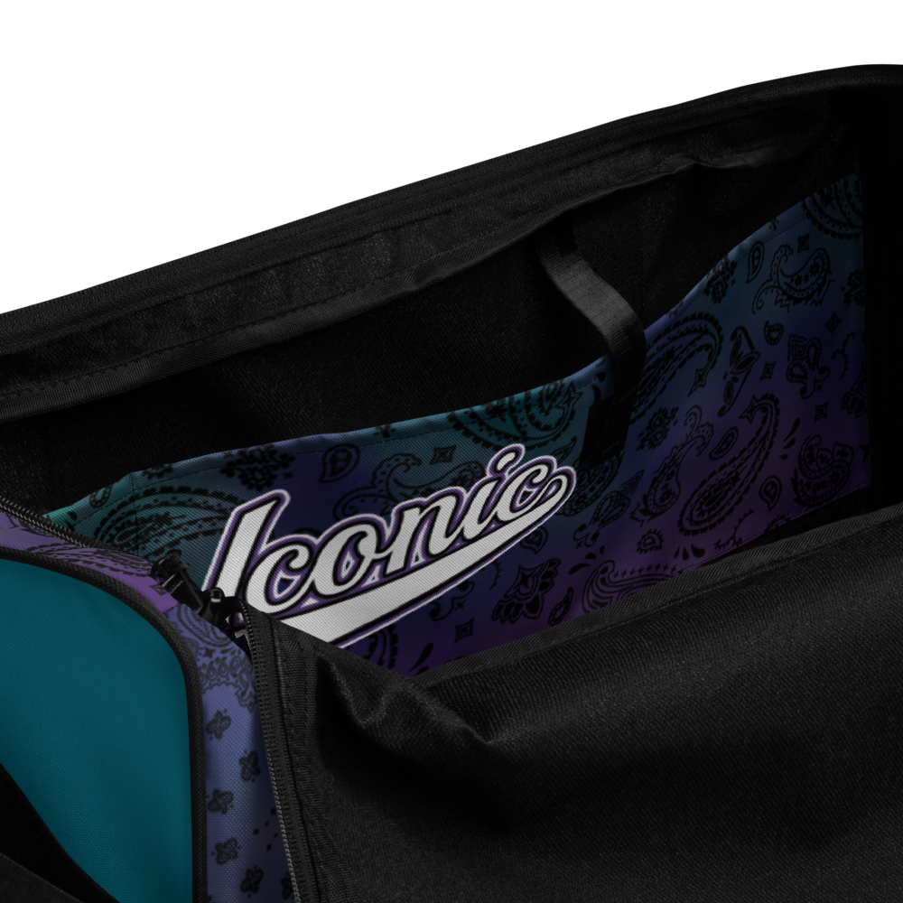 ROYAL ICONIC | OG Candy Bandana Tie Dye Paisley Cloud Dye Skate Bag Gang Gang Duffel Bag Purple Hendrixx Retro Baseball Logo