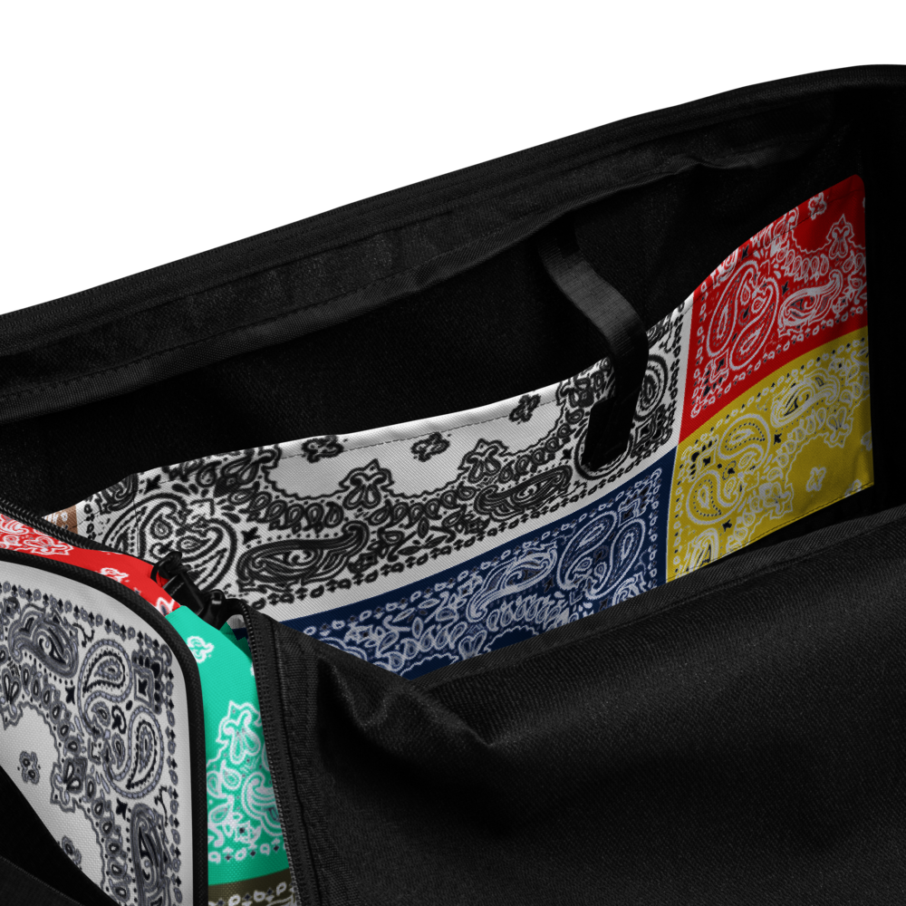 ROYAL ICONIC | Bandana Flag Duffle Bag Color Block Carousel Dope Azz DUFFEL Bag HueMan Gang Workout Gym Bag Carousel 1 Lite