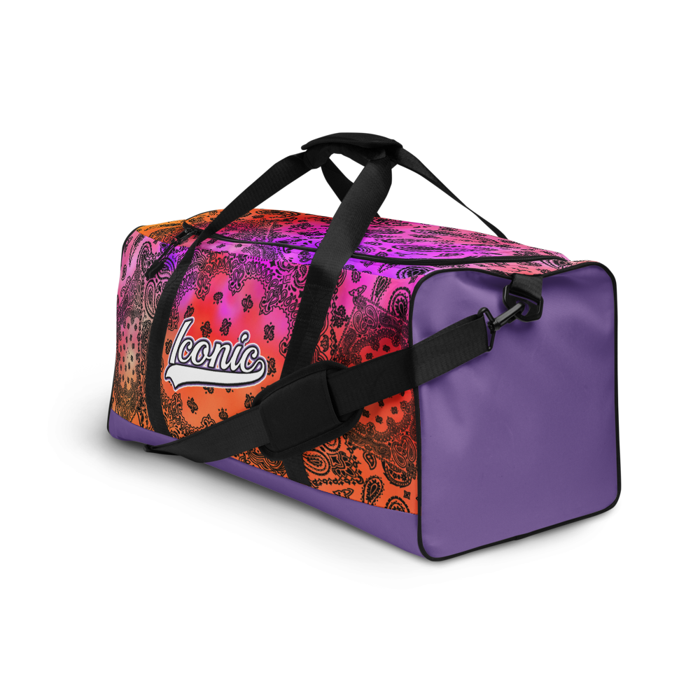 ROYAL ICONIC | OG Candy Bandana Tie Dye Paisley Cloud Dye Skate Bag Gang Gang Duffel Bag Sunset Tan Sands Retro Baseball Logo