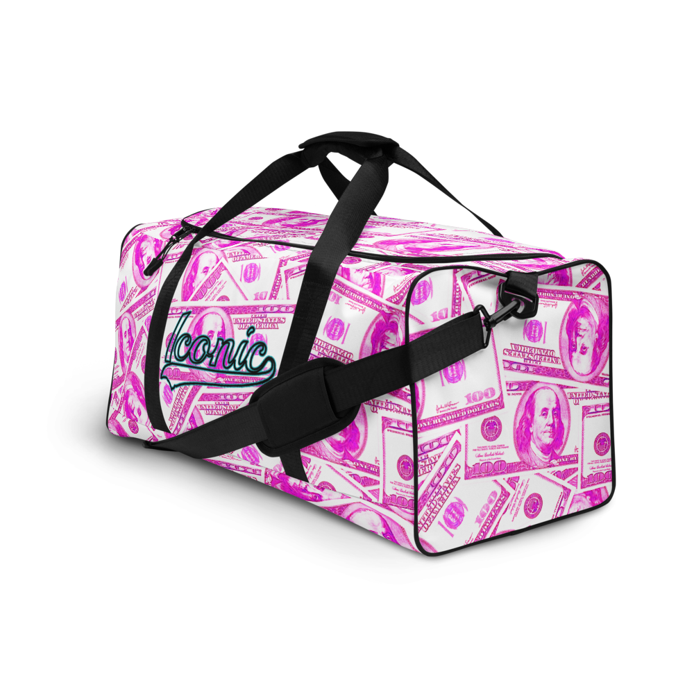 ROYAL ICONIC | The 100 Dollar Duffel Bag Nu Money Iconic MM's Workout Gym Bag GTA Guap Im in my Bag Secure the Bag Pink Money Bag | Classic Cash Bag Variant