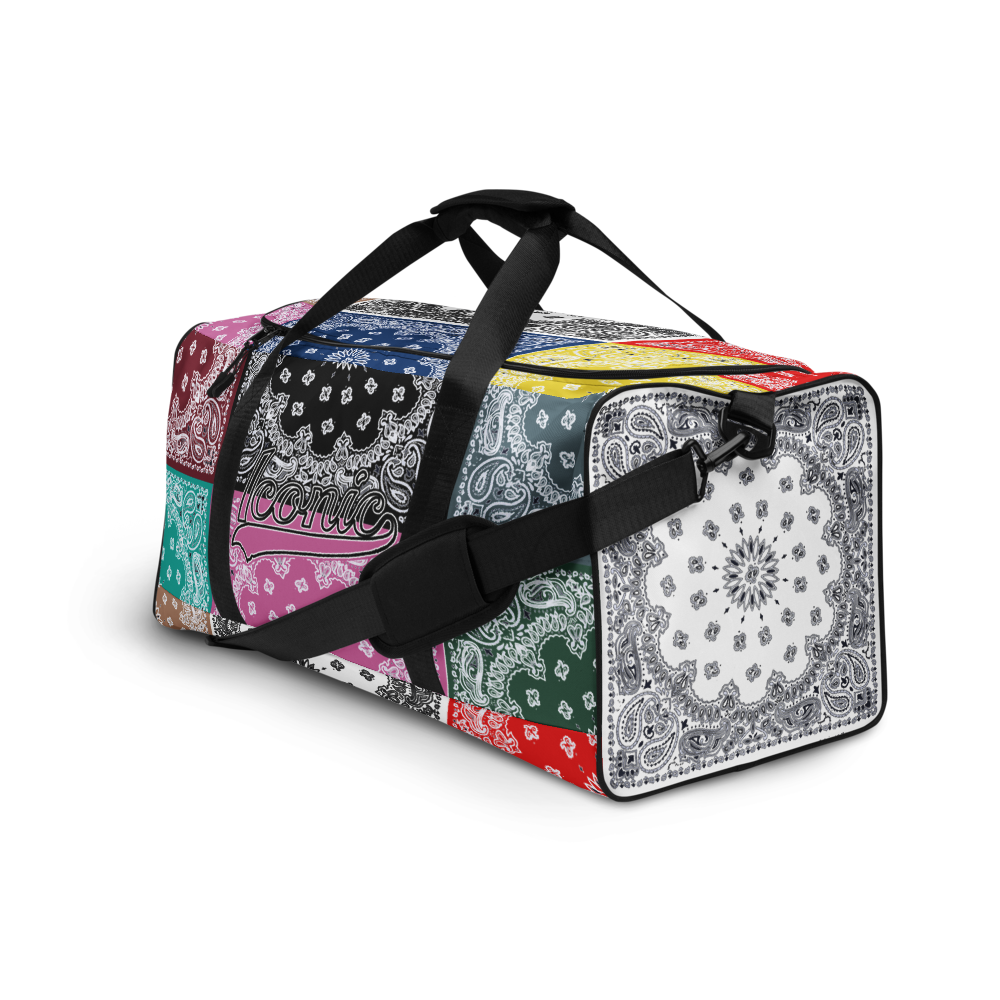 ROYAL ICONIC | Bandana Flag Duffle Bag Color Block Carousel Dope Azz DUFFEL Bag HueMan Gang Workout Gym Bag Carousel 2 Autumn Vibez
