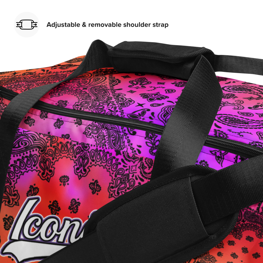 ROYAL ICONIC | OG Candy Bandana Tie Dye Paisley Cloud Dye Skate Bag Gang Gang Duffel Bag Sunset Tan Sands Retro Baseball Logo