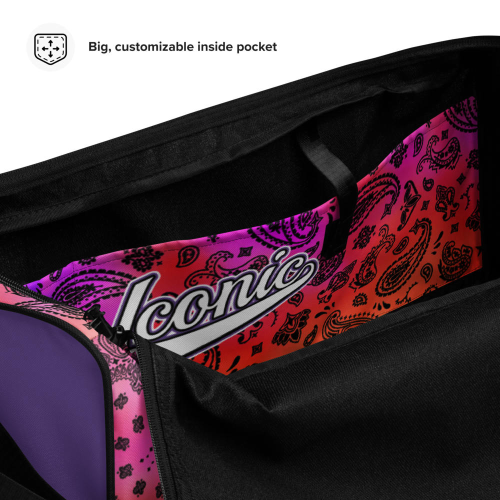 ROYAL ICONIC | OG Candy Bandana Tie Dye Paisley Cloud Dye Skate Bag Gang Gang Duffel Bag Sunset Tan Sands Retro Baseball Logo