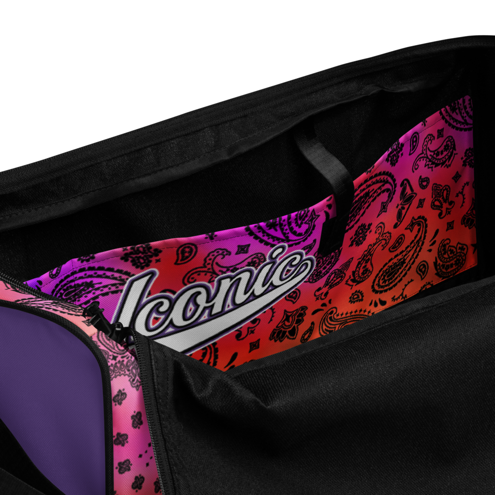 ROYAL ICONIC | OG Candy Bandana Tie Dye Paisley Cloud Dye Skate Bag Gang Gang Duffel Bag Sunset Tan Sands Retro Baseball Logo