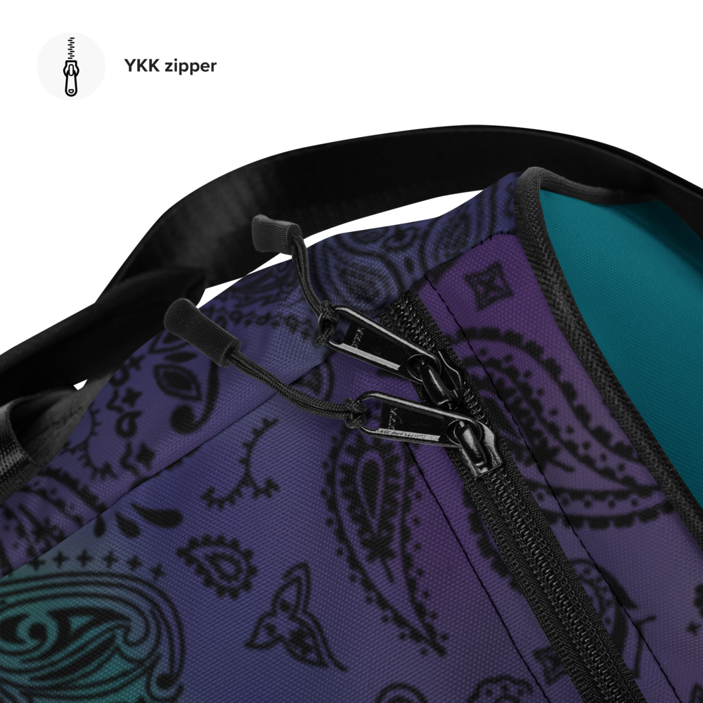 ROYAL ICONIC | OG Candy Bandana Tie Dye Paisley Cloud Dye Skate Bag Gang Gang Duffel Bag Purple Hendrixx Retro Baseball Logo