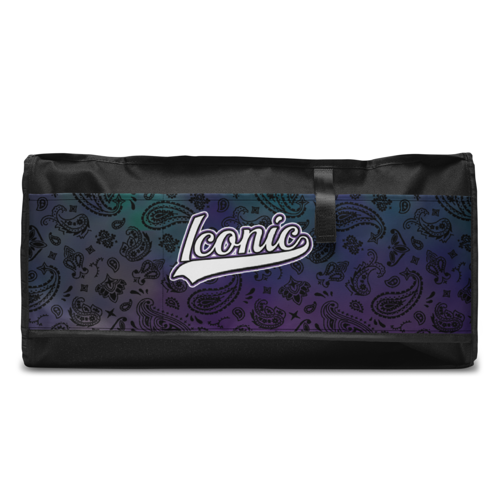 ROYAL ICONIC | OG Candy Bandana Tie Dye Paisley Cloud Dye Skate Bag Gang Gang Duffel Bag Purple Hendrixx Retro Baseball Logo