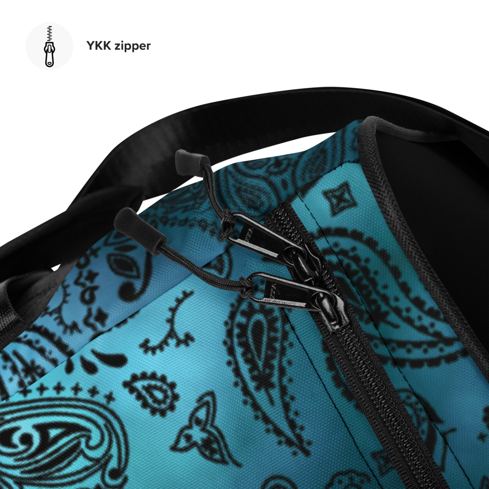 ROYAL ICONIC | OG Candy Bandana Tie Dye Paisley Cloud Dye Skate Bag Gang Gang Duffel Bag Sky Baby Blue Retro Baseball Logo