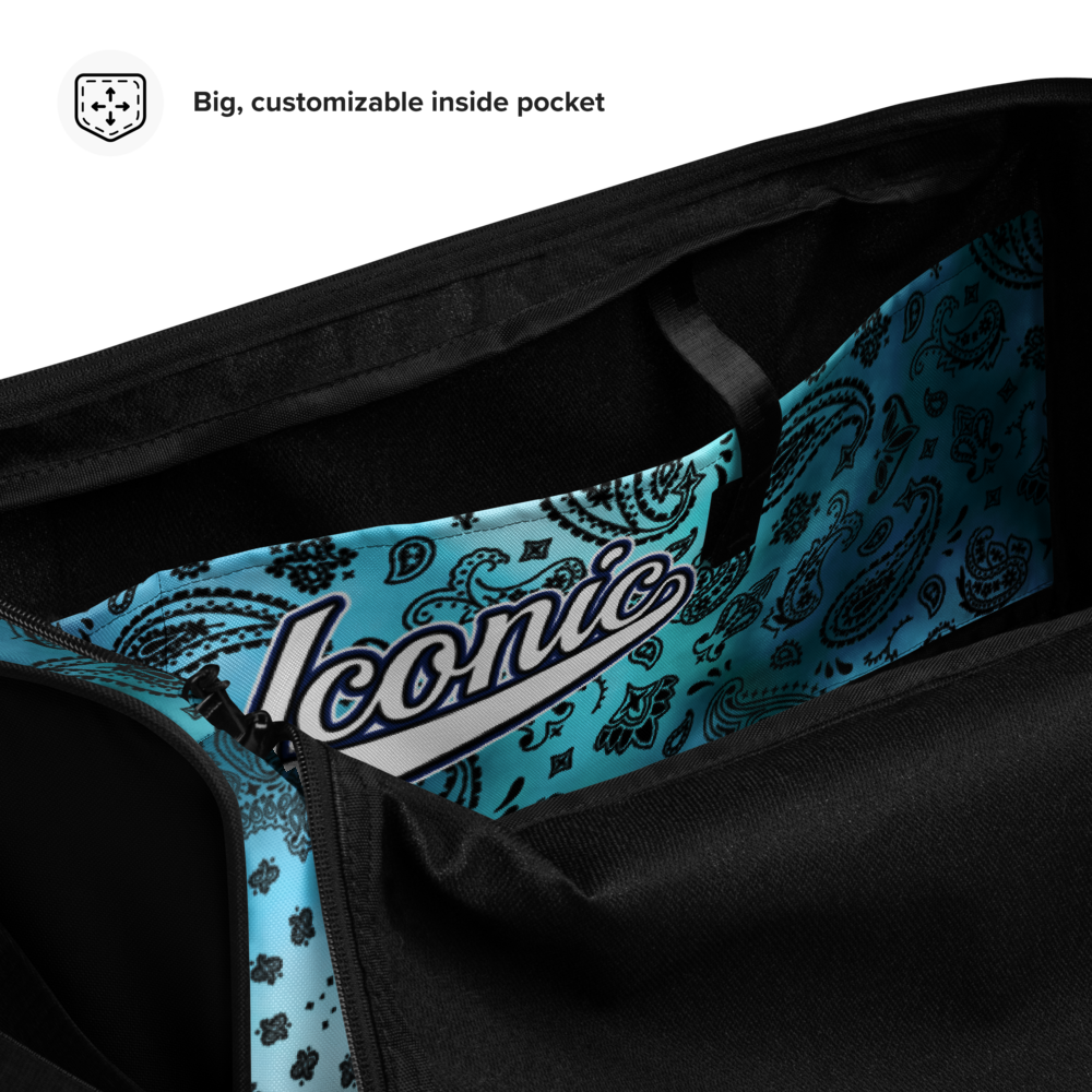 ROYAL ICONIC | OG Candy Bandana Tie Dye Paisley Cloud Dye Skate Bag Gang Gang Duffel Bag Sky Baby Blue Retro Baseball Logo