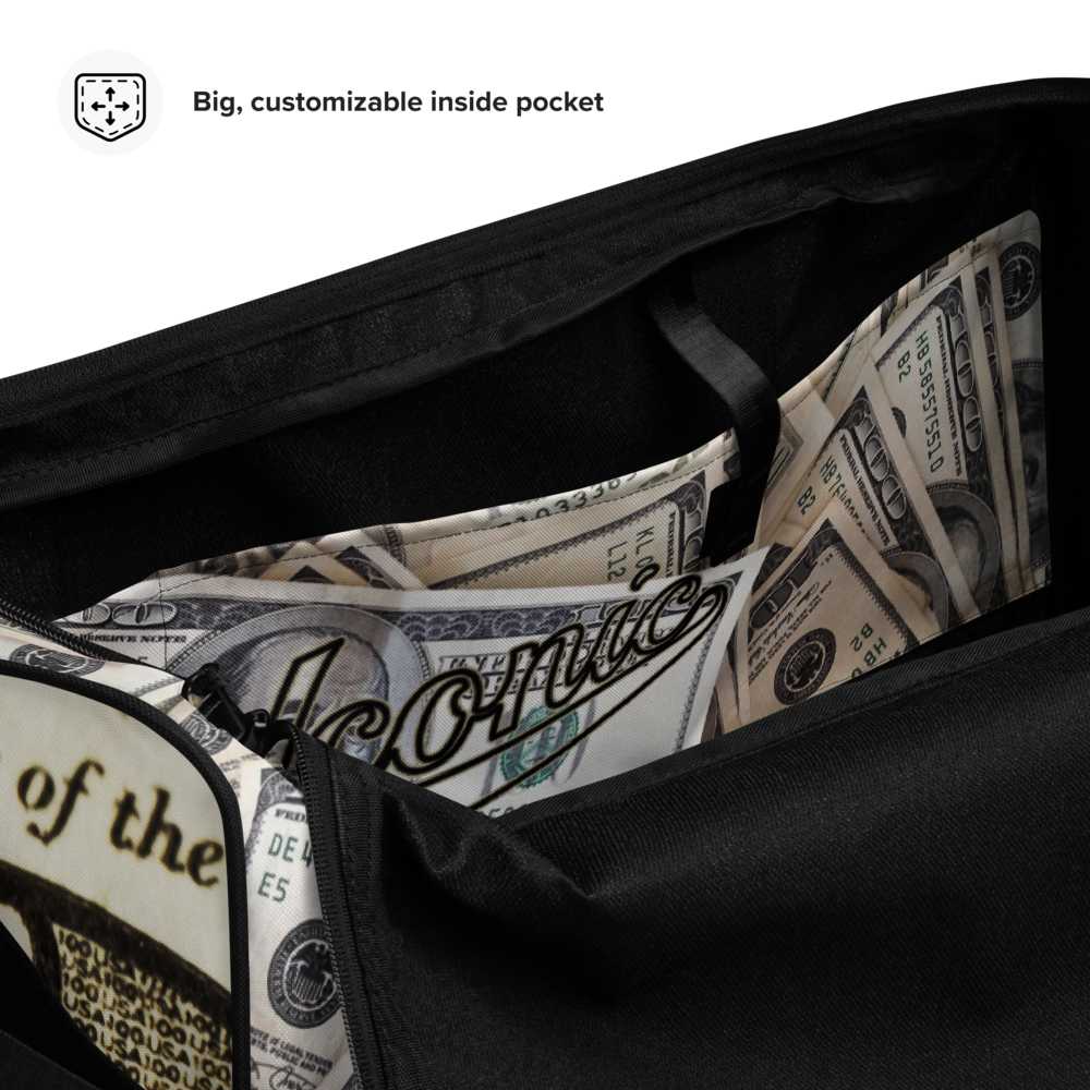 ROYAL ICONIC | The 100 Dollar Duffel Bag Nu Money Iconic MM's Workout Gym Bag GTA Guap Secure the Bag | Clean Crisp Bills