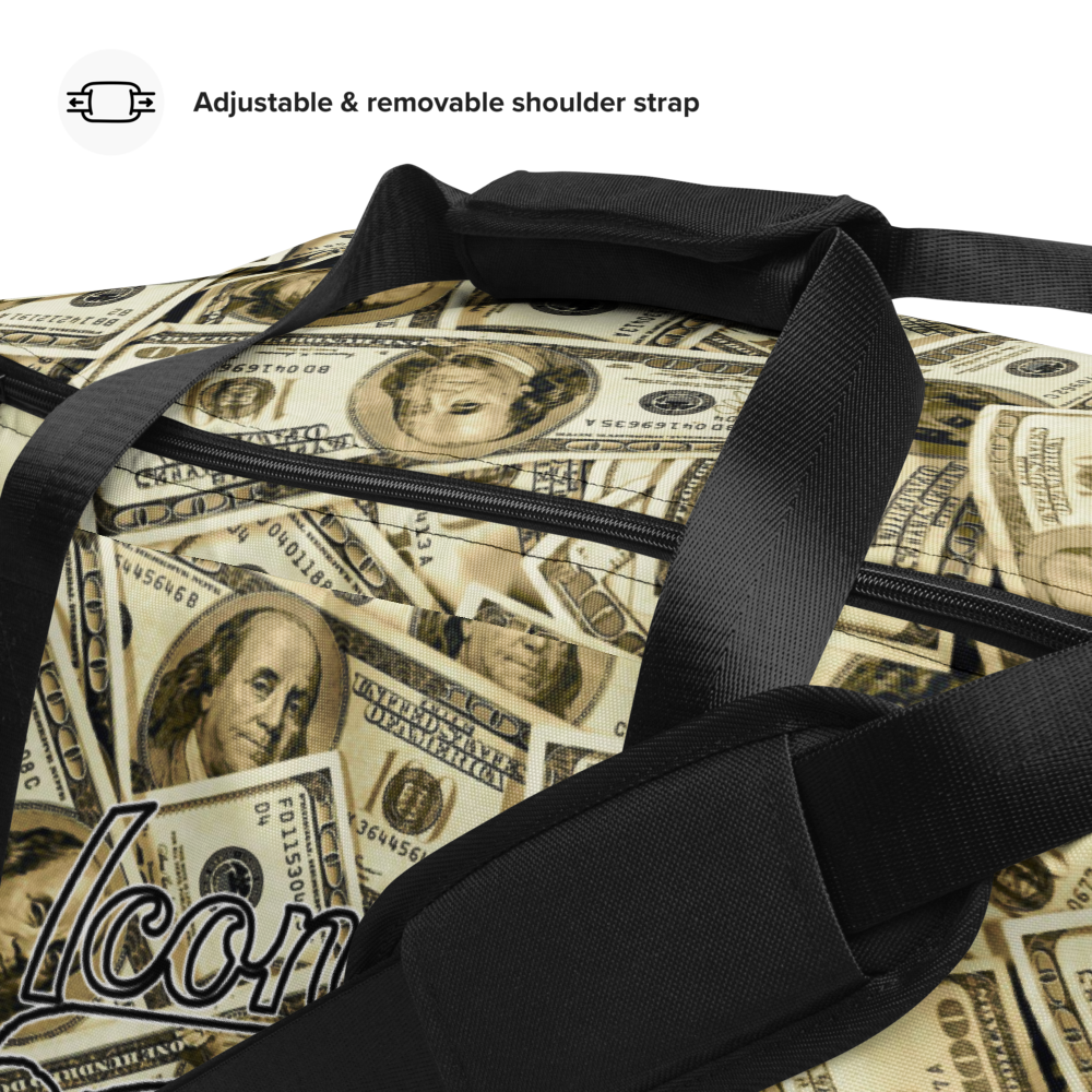 ROYAL ICONIC | The 100 Dollar Duffel Bag Nu Money Iconic MM's Workout Gym Bag GTA Guap Im in my Bag Secure the Bag Pink Money Bag | Classic Cash Bag Variant