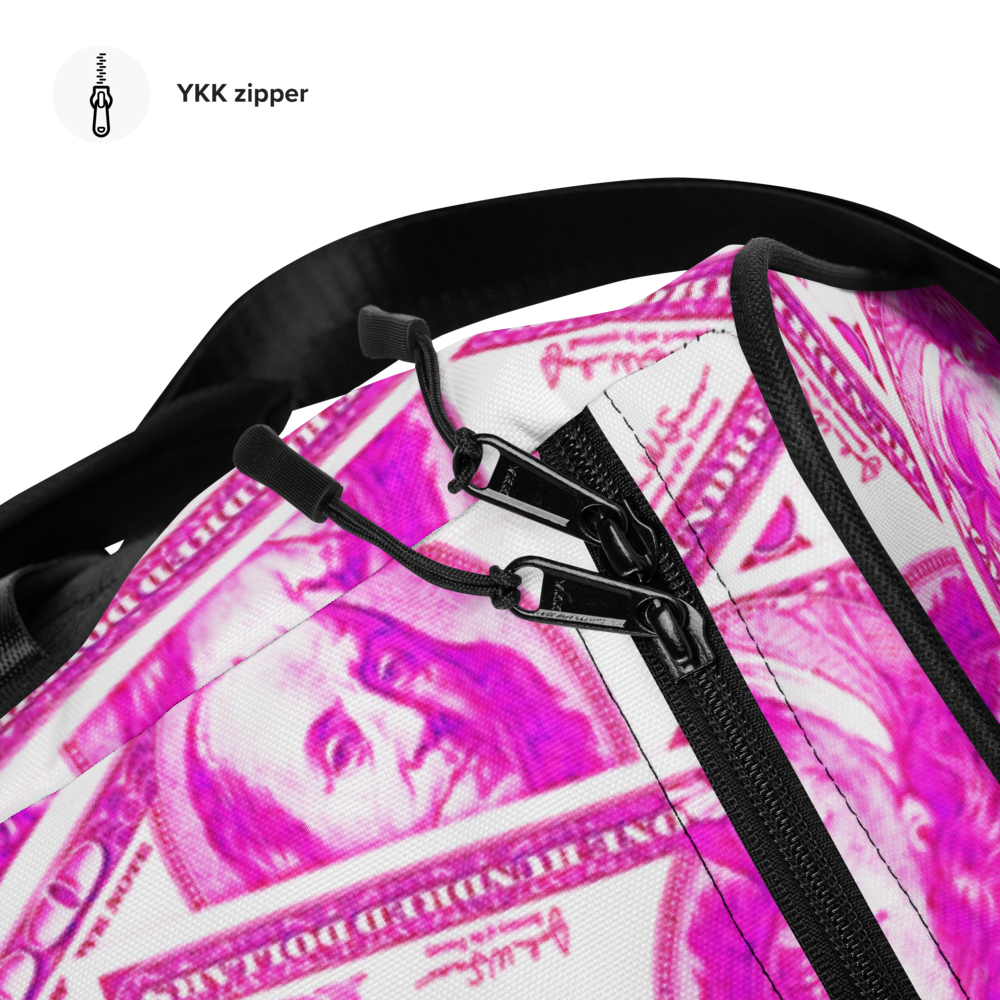 ROYAL ICONIC | The 100 Dollar Duffel Bag Nu Money Iconic MM's Workout Gym Bag GTA Guap Im in my Bag Secure the Bag Pink Money Bag | Classic Cash Bag Variant