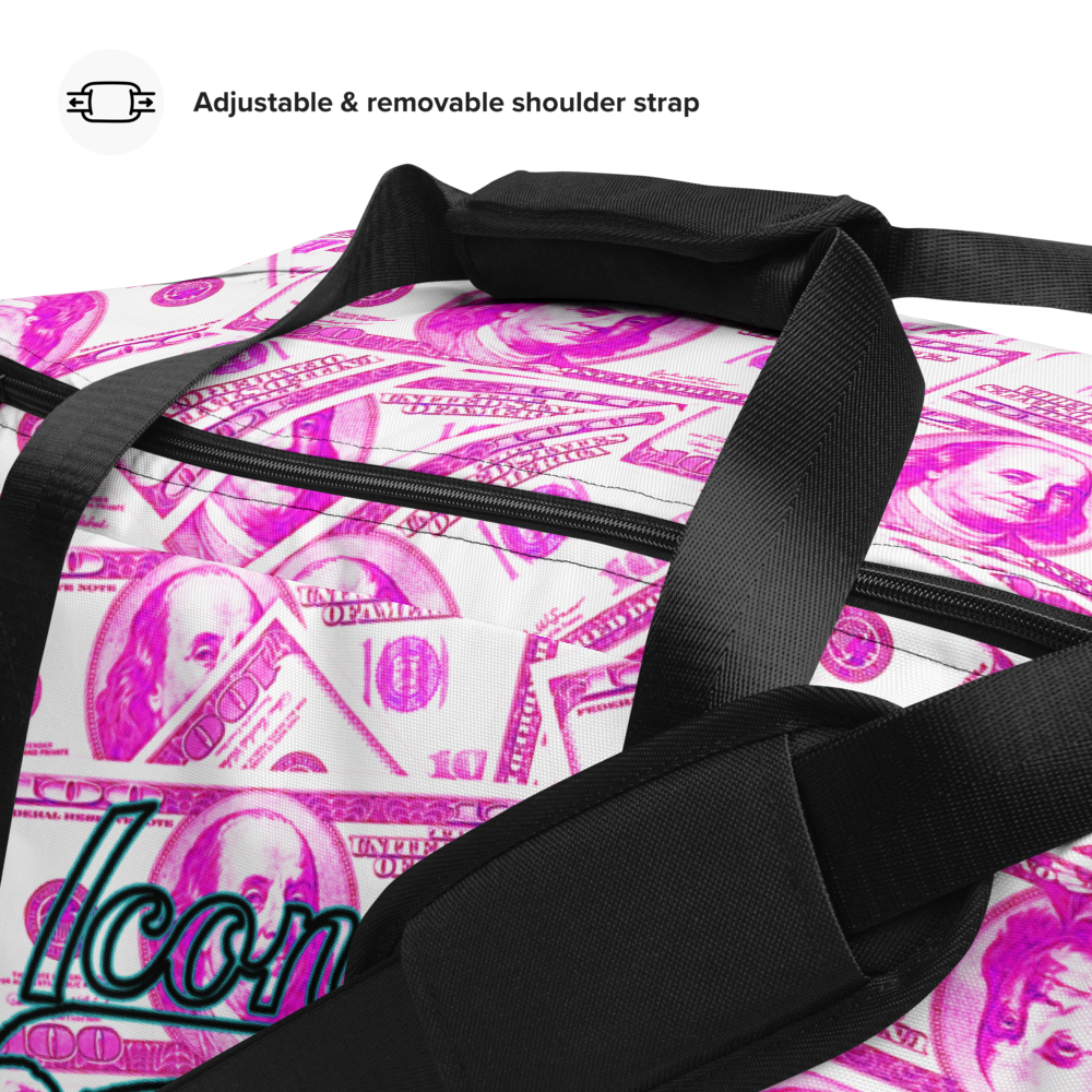 ROYAL ICONIC | The 100 Dollar Duffel Bag Nu Money Iconic MM's Workout Gym Bag GTA Guap Im in my Bag Secure the Bag Pink Money Bag | Classic Cash Bag Variant