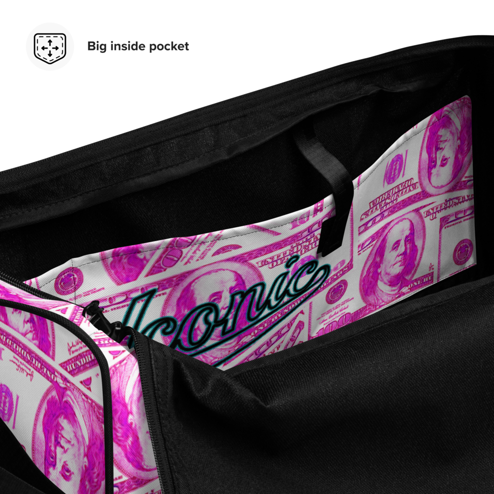 ROYAL ICONIC | The 100 Dollar Duffel Bag Nu Money Iconic MM's Workout Gym Bag GTA Guap Im in my Bag Secure the Bag Pink Money Bag | Classic Cash Bag Variant