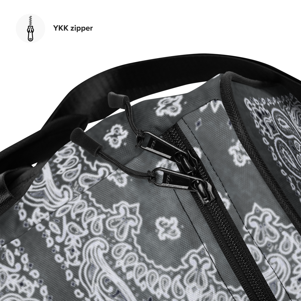 ROYAL ICONIC | Bandana Flag Tie Dye Duffle Bag Dope Azz Gray Wash DUFFEL Bag HueMan Gang Workout Gym Bag Duffle Bag Acid Wash Grey