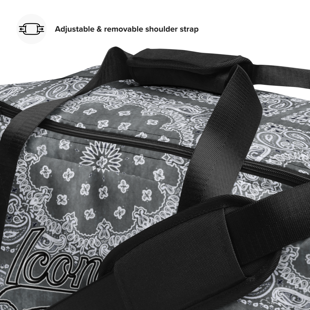 ROYAL ICONIC | Bandana Flag Tie Dye Duffle Bag Dope Azz Gray Wash DUFFEL Bag HueMan Gang Workout Gym Bag Duffle Bag Acid Wash Grey