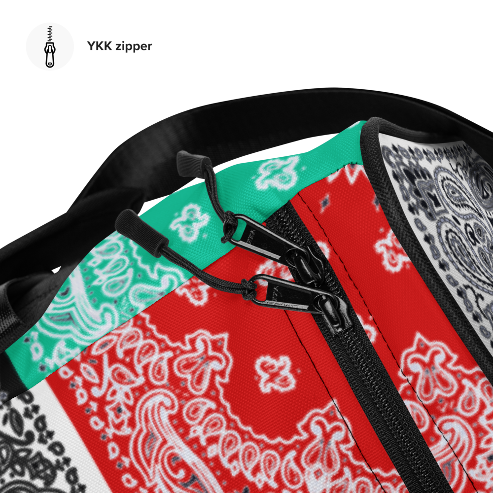 ROYAL ICONIC | Bandana Flag Duffle Bag Color Block Carousel Dope Azz DUFFEL Bag HueMan Gang Workout Gym Bag Carousel 1 Lite