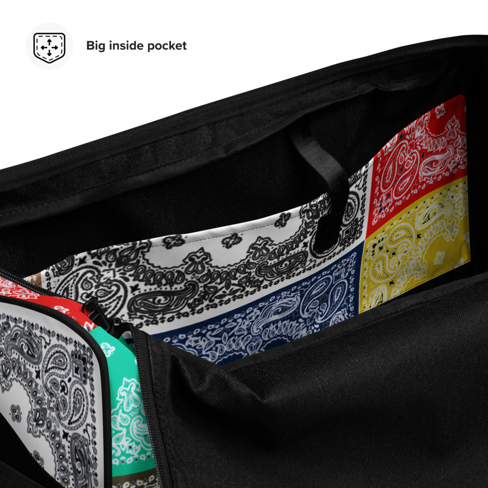 ROYAL ICONIC | Bandana Flag Duffle Bag Color Block Carousel Dope Azz DUFFEL Bag HueMan Gang Workout Gym Bag Carousel 1 Lite