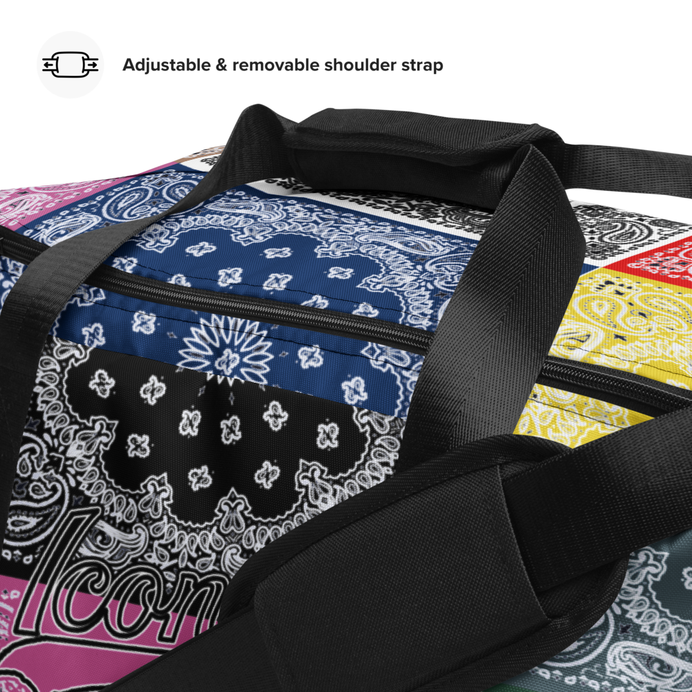 ROYAL ICONIC | Bandana Flag Duffle Bag Color Block Carousel Dope Azz DUFFEL Bag HueMan Gang Workout Gym Bag Carousel 2 Autumn Vibez