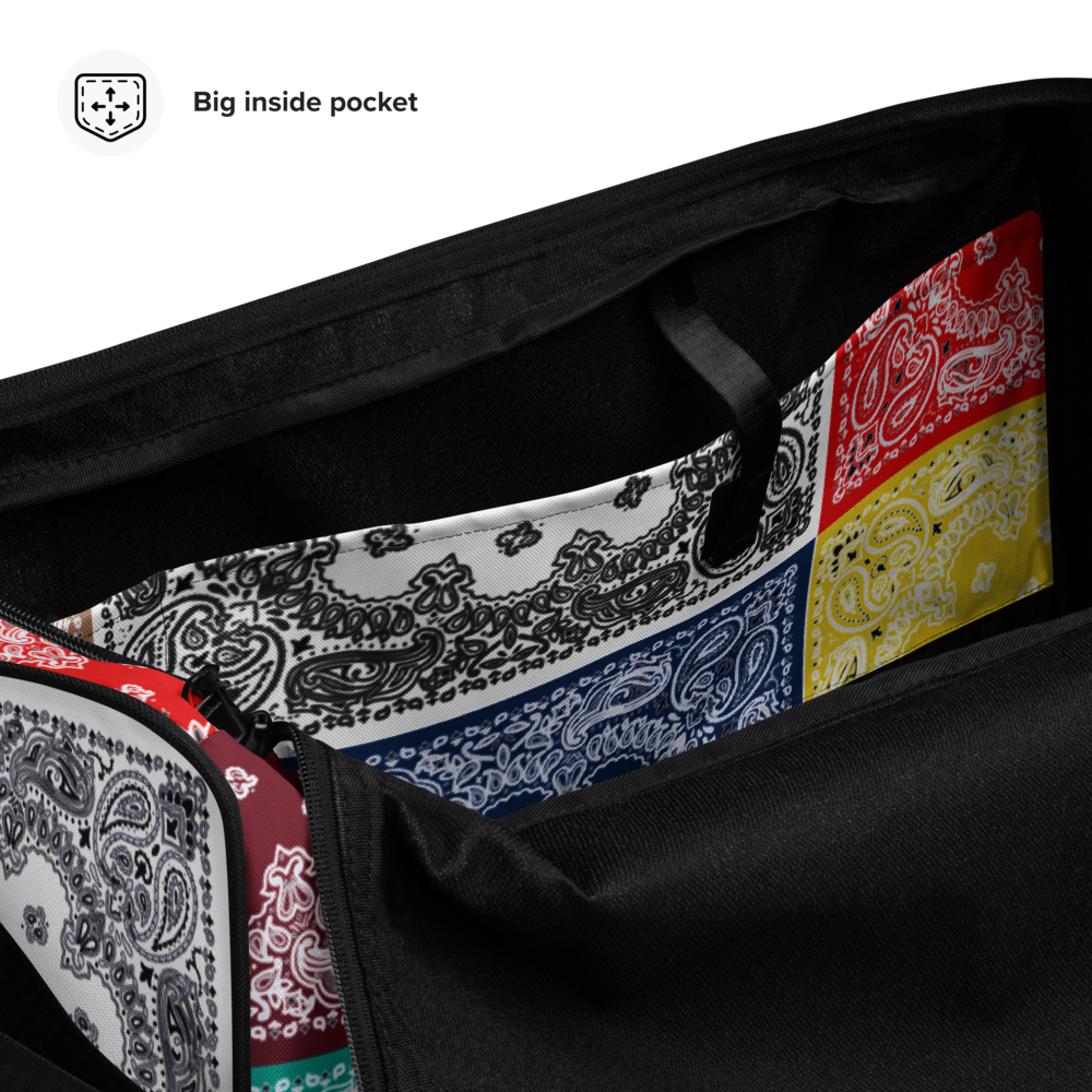 ROYAL ICONIC | Bandana Flag Duffle Bag Color Block Carousel Dope Azz DUFFEL Bag HueMan Gang Workout Gym Bag Carousel 2 Autumn Vibez