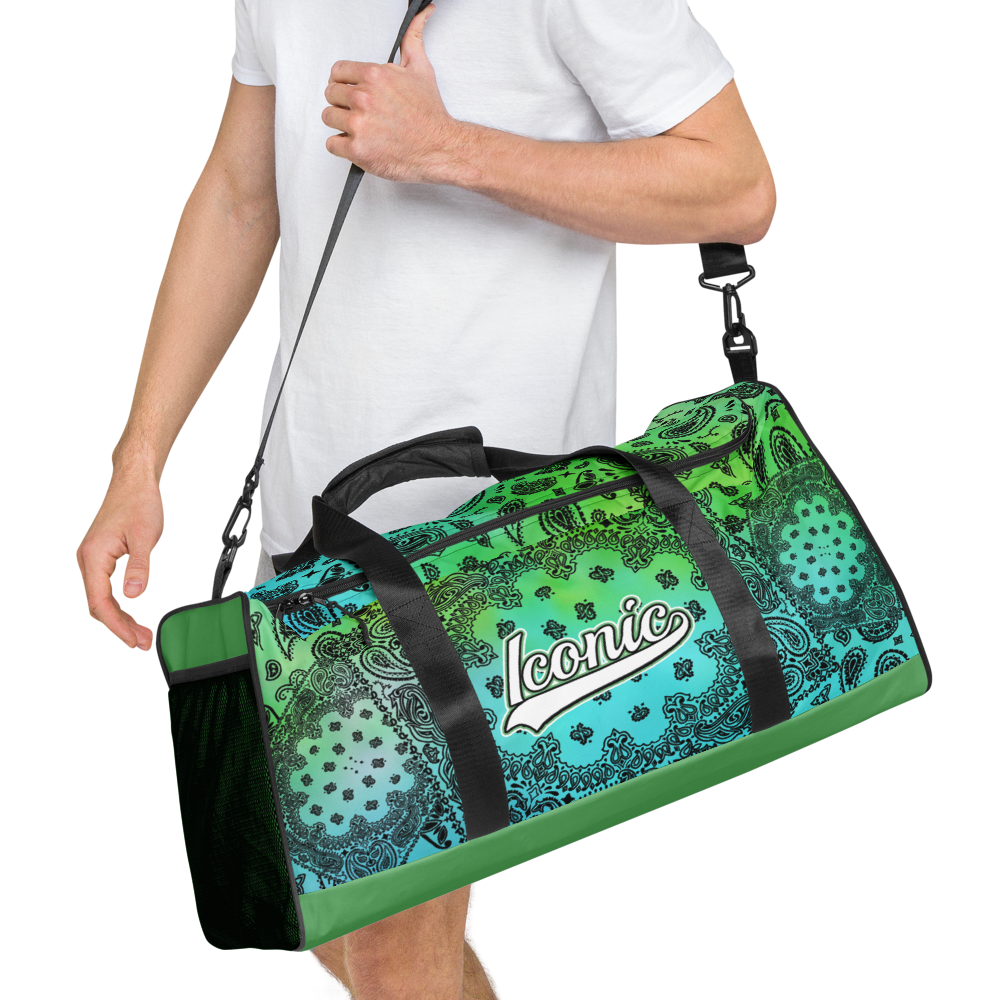 ROYAL ICONIC | OG Candy Bandana Tie Dye Paisley Cloud Dye Skate Bag Gang Gang Duffel Bag Teal Alien Eilish Retro Baseball Logo