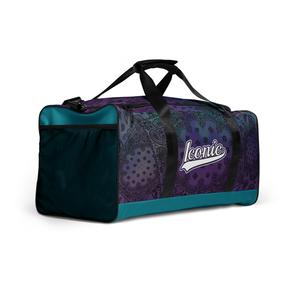 ROYAL ICONIC | OG Candy Bandana Tie Dye Paisley Cloud Dye Skate Bag Gang Gang Duffel Bag Purple Hendrixx Retro Baseball Logo