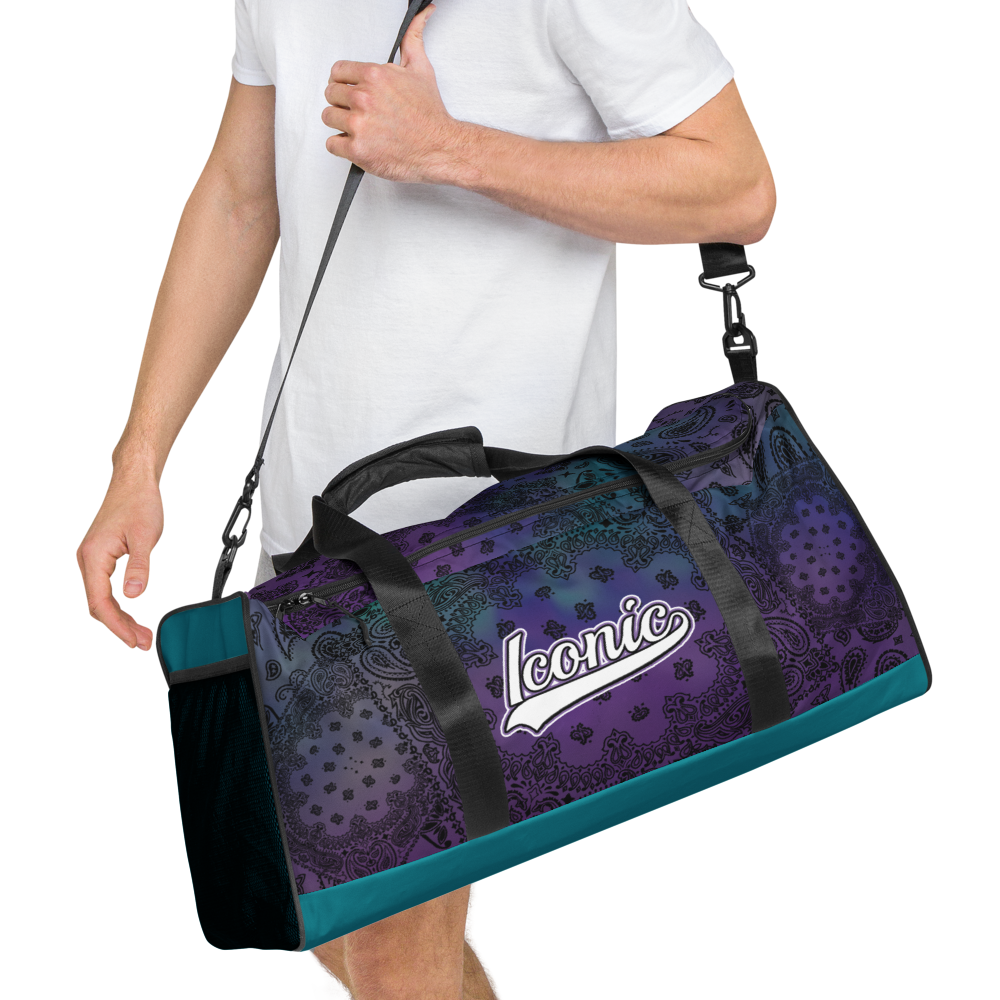 ROYAL ICONIC | OG Candy Bandana Tie Dye Paisley Cloud Dye Skate Bag Gang Gang Duffel Bag Purple Hendrixx Retro Baseball Logo