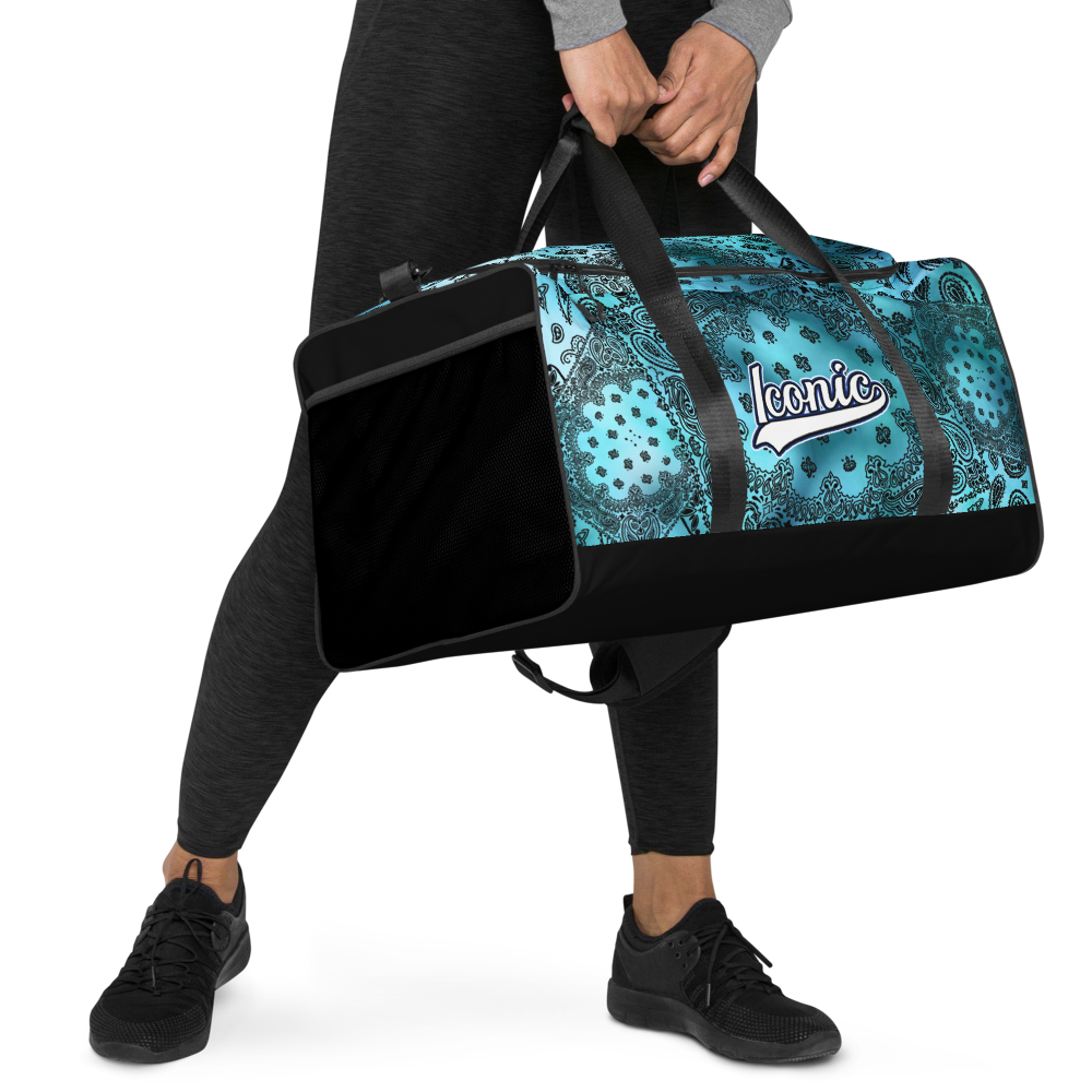 ROYAL ICONIC | OG Candy Bandana Tie Dye Paisley Cloud Dye Skate Bag Gang Gang Duffel Bag Sky Baby Blue Retro Baseball Logo