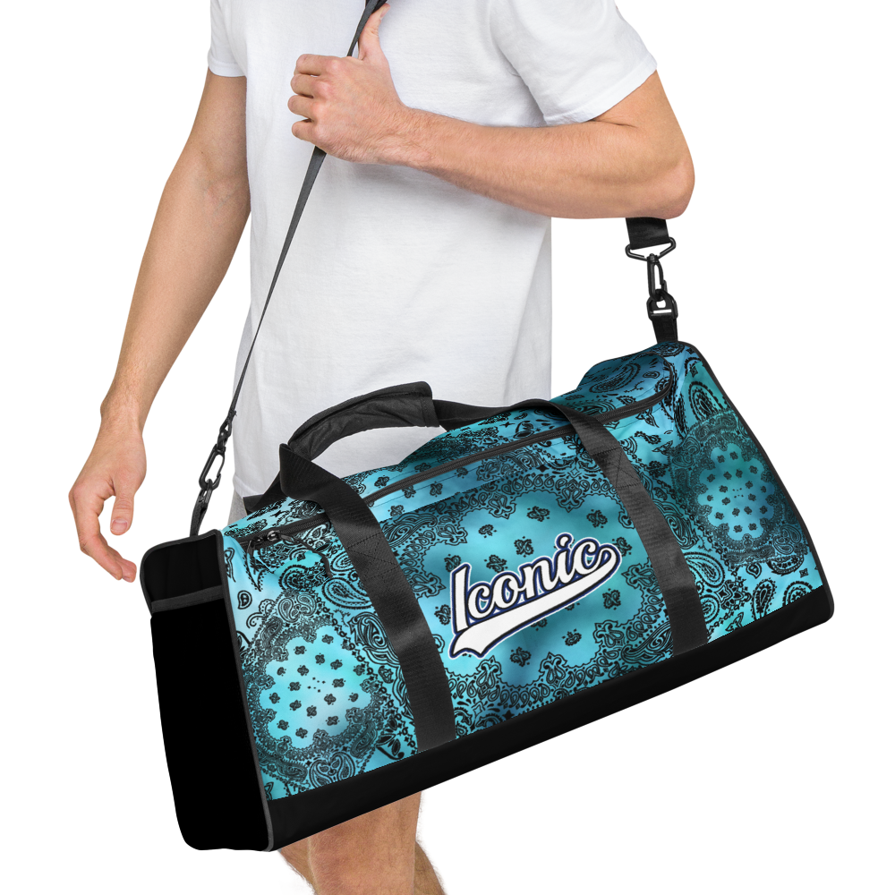 ROYAL ICONIC | OG Candy Bandana Tie Dye Paisley Cloud Dye Skate Bag Gang Gang Duffel Bag Sky Baby Blue Retro Baseball Logo