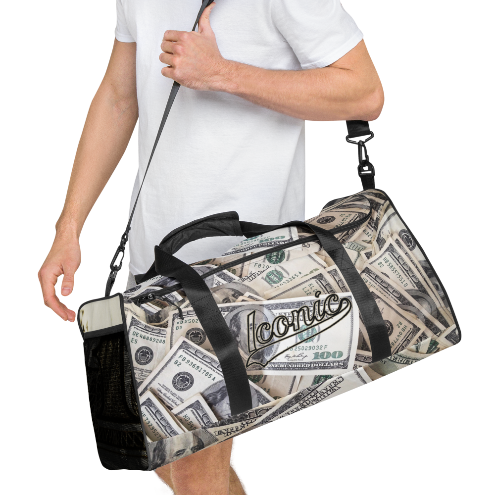 ROYAL ICONIC | The 100 Dollar Duffel Bag Nu Money Iconic MM's Workout Gym Bag GTA Guap Secure the Bag | Clean Crisp Bills