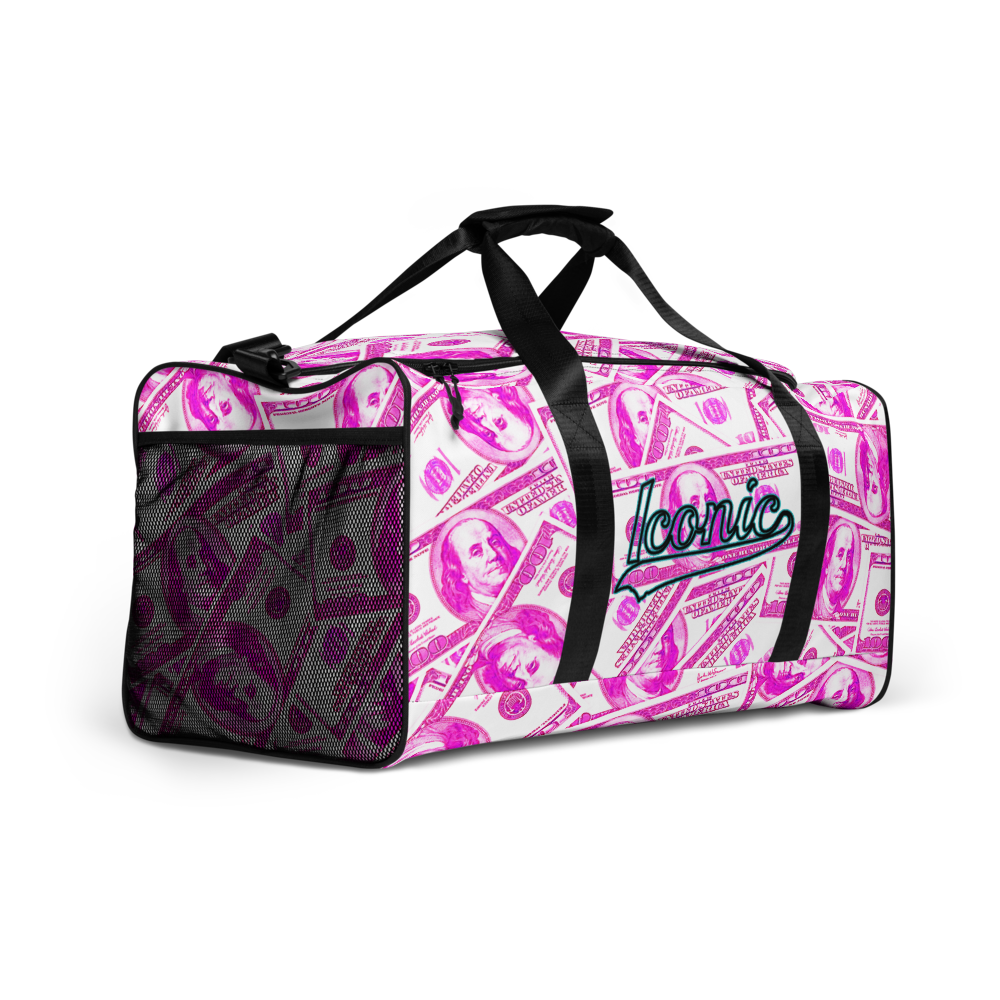 ROYAL ICONIC | The 100 Dollar Duffel Bag Nu Money Iconic MM's Workout Gym Bag GTA Guap Im in my Bag Secure the Bag Pink Money Bag | Classic Cash Bag Variant