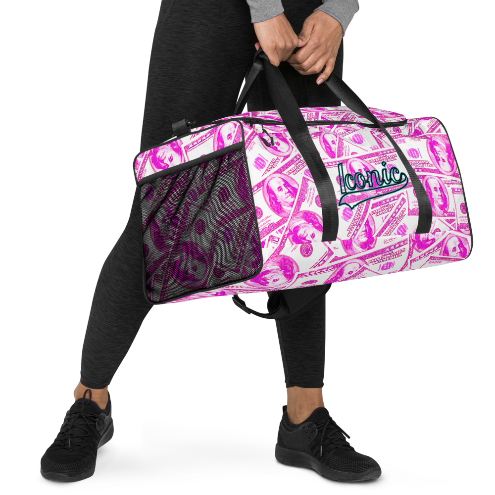ROYAL ICONIC | The 100 Dollar Duffel Bag Nu Money Iconic MM's Workout Gym Bag GTA Guap Im in my Bag Secure the Bag Pink Money Bag | Classic Cash Bag Variant