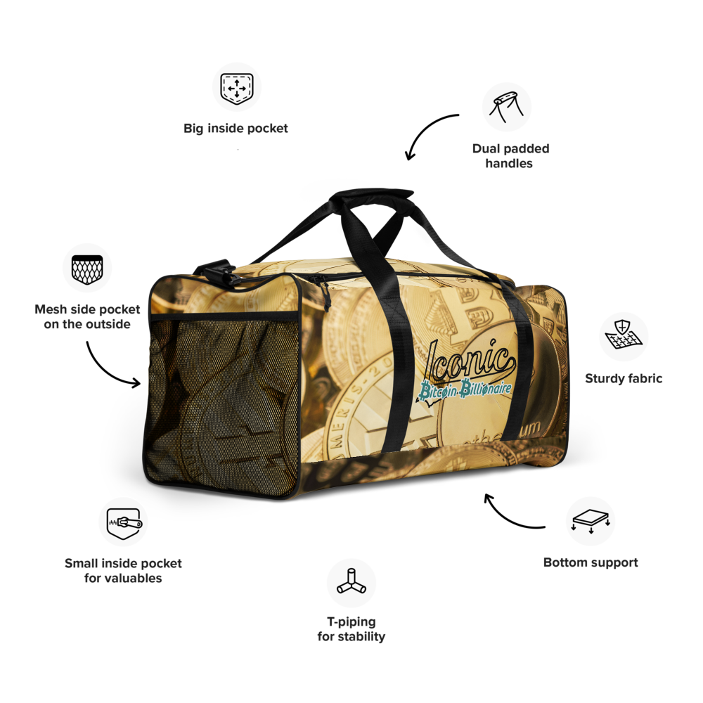 ROYAL ICONIC | Bitcoin Billionaire Money Manifest Duffle Bag The New Economy Iconic BB's Crypto Cash Secure the Bag | Btc Bills Variants