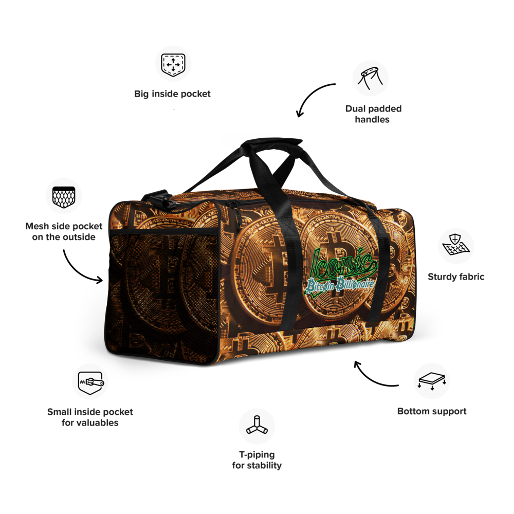 ROYAL ICONIC | Bitcoin Billionaire Money Manifest Duffle Bag The New Economy Iconic BB's Crypto Cash Secure the Bag | Btc Digital Gold Variants