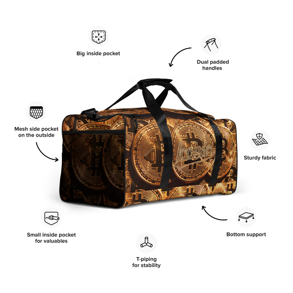 ROYAL ICONIC | Bitcoin Billionaire Money Manifest Duffle Bag The New Economy Iconic BB's Crypto Cash Secure the Bag | Btc Gold Standard Variants